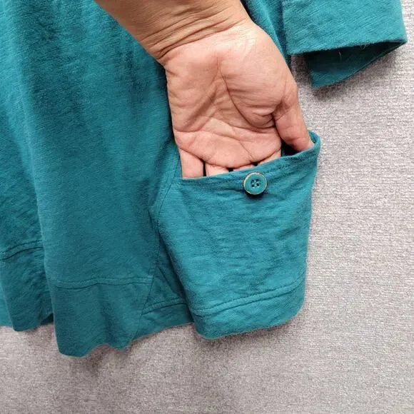 HABITAT TEAL LAGENLOOK TUNIC TOP, SIZE XL0 - Picture 3 of 7